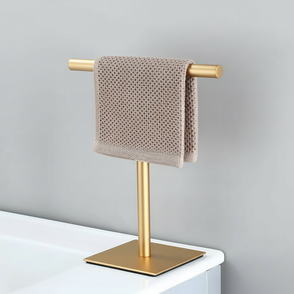Portable Bathroom Towel Stand Compact Freestanding Holder