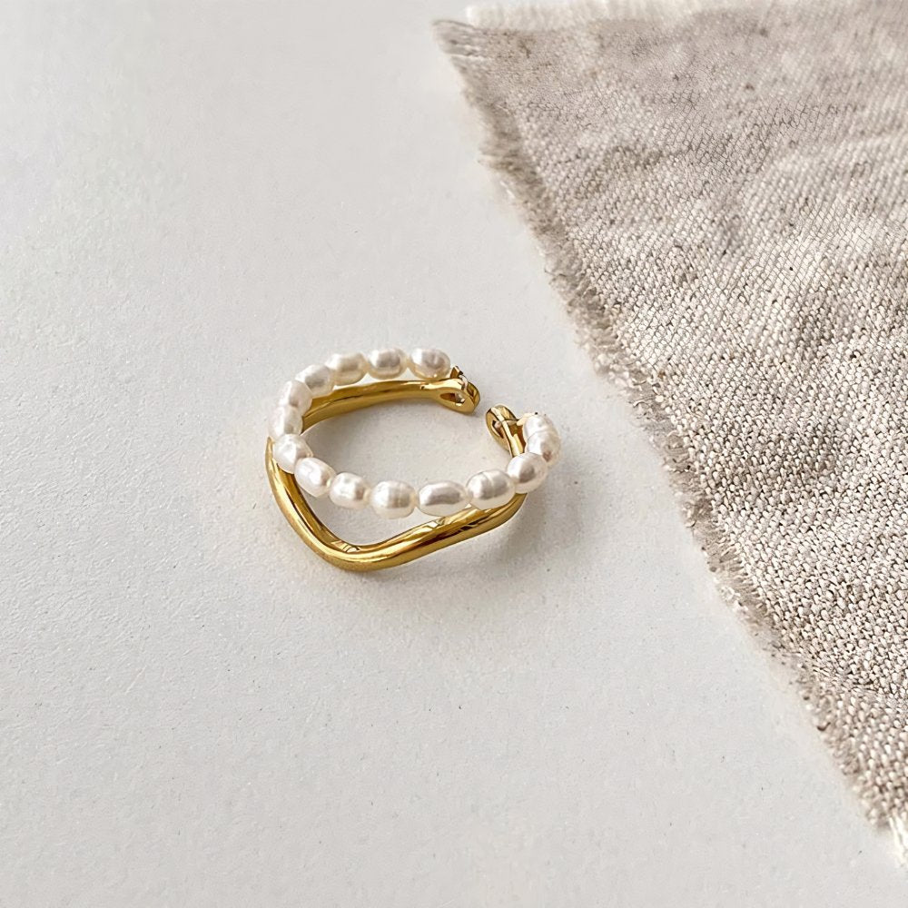 Simple Stackable Pearl Detail Ring