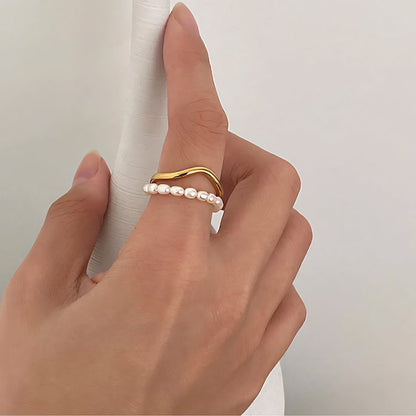 Simple Stackable Pearl Detail Ring
