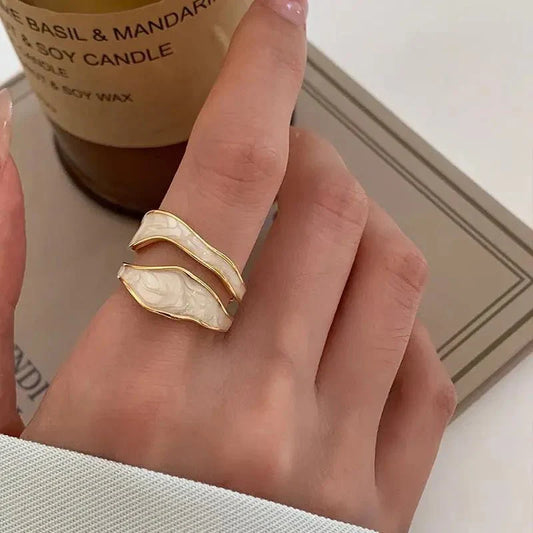 Elegant Adjustable 14K Gold Band Ring - Fesara