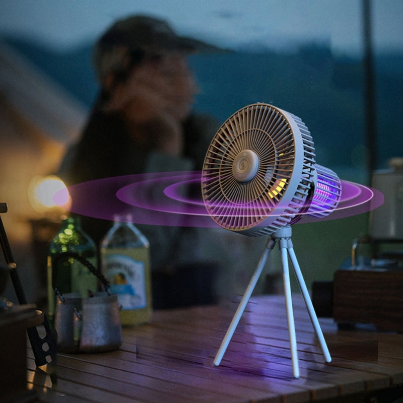 Compact Outdoor LED Lantern Fan - Fesara
