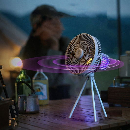 Compact Outdoor LED Lantern Fan - Fesara