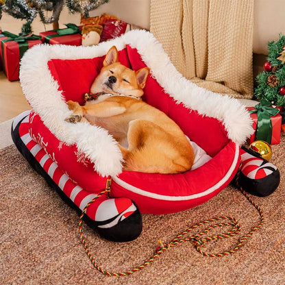 Warm Plush Dog Bed for Winter Nights
