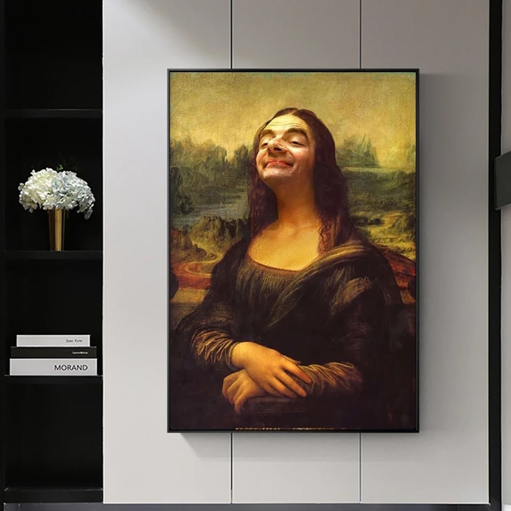 Humorous Classic Mona Lisa Wall Art Print Poster - Fesara