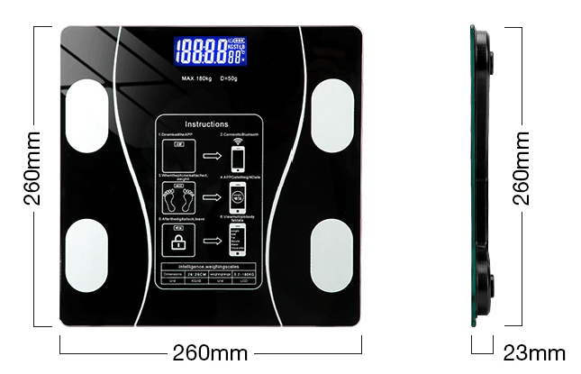 Smart Digital Body Fat Scale with Bluetooth App