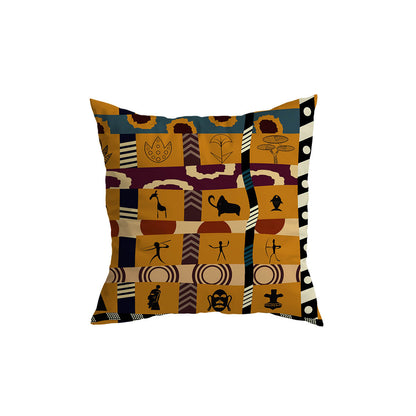 Colorful African Print Throw Pillow - Fesara