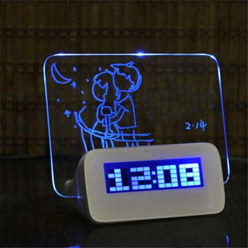 Compact Blue Digital LED Alarm Clock