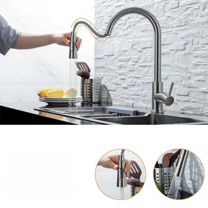 Touchless Automatic Kitchen Faucet with Pull Out Spray