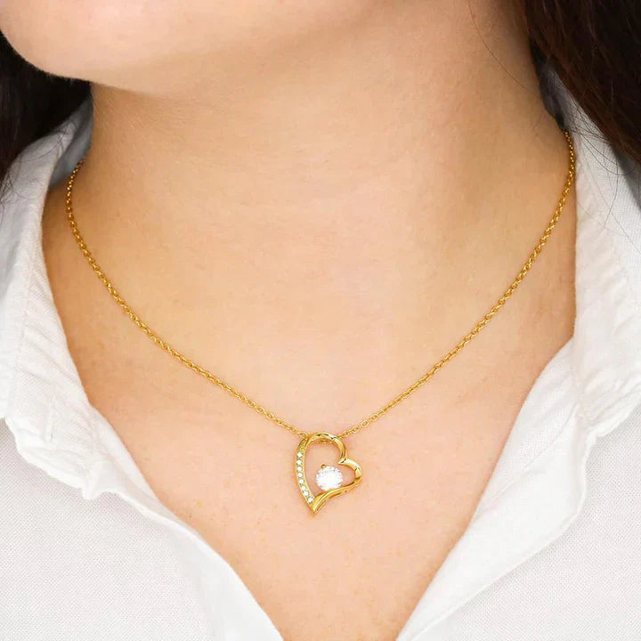 Timeless Rose Gift Box with White Gold Heart Necklace