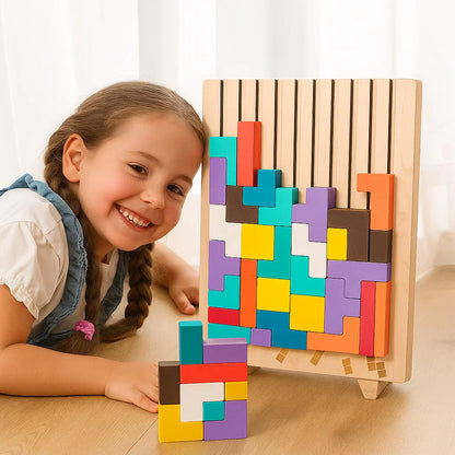 Natural Wooden Construction Blocks Set