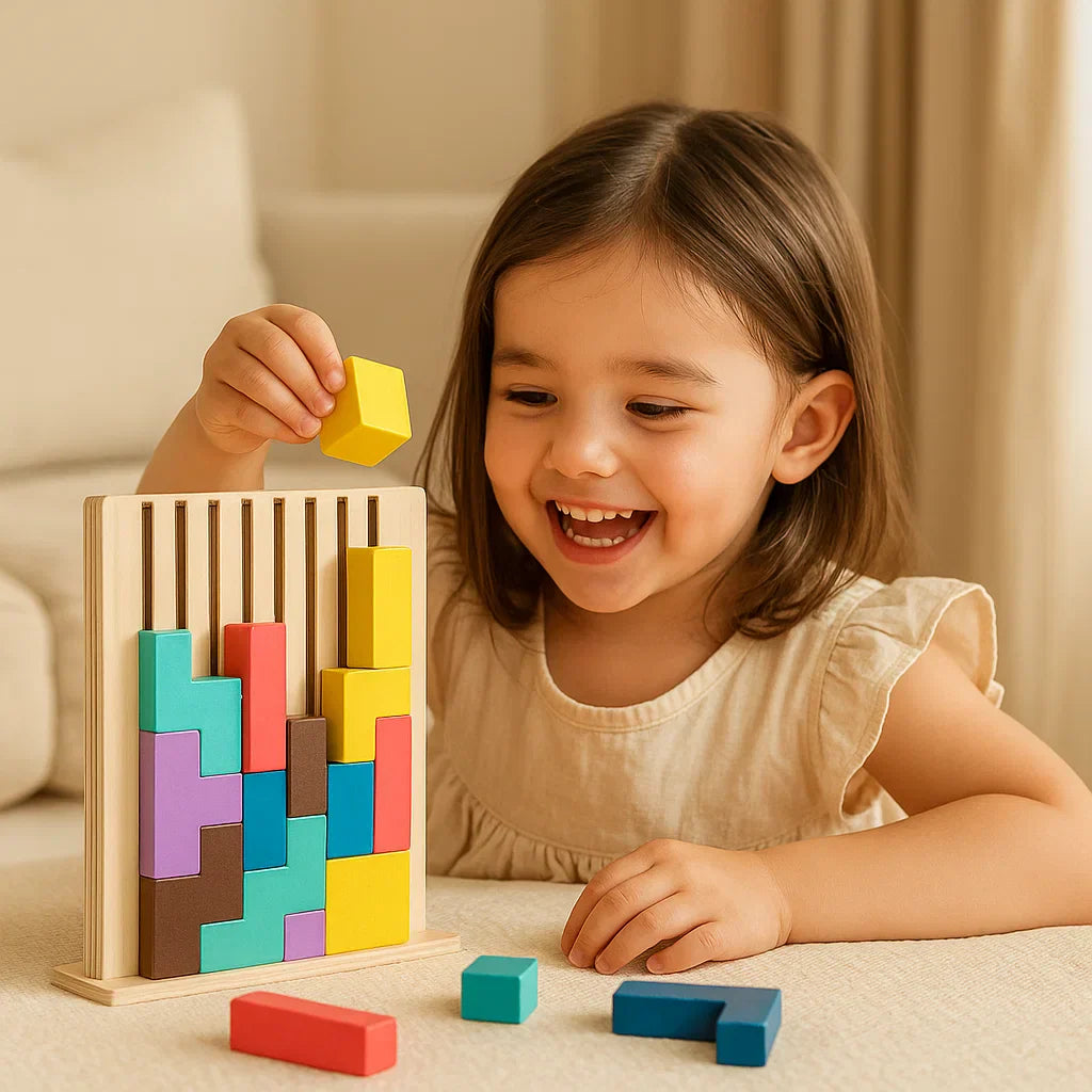 Natural Wooden Construction Blocks Set