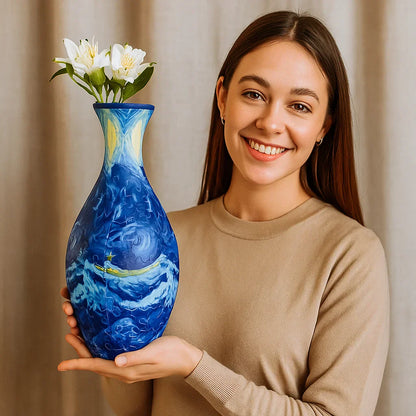 Beautiful 3D Flower Vase Puzzle Decor