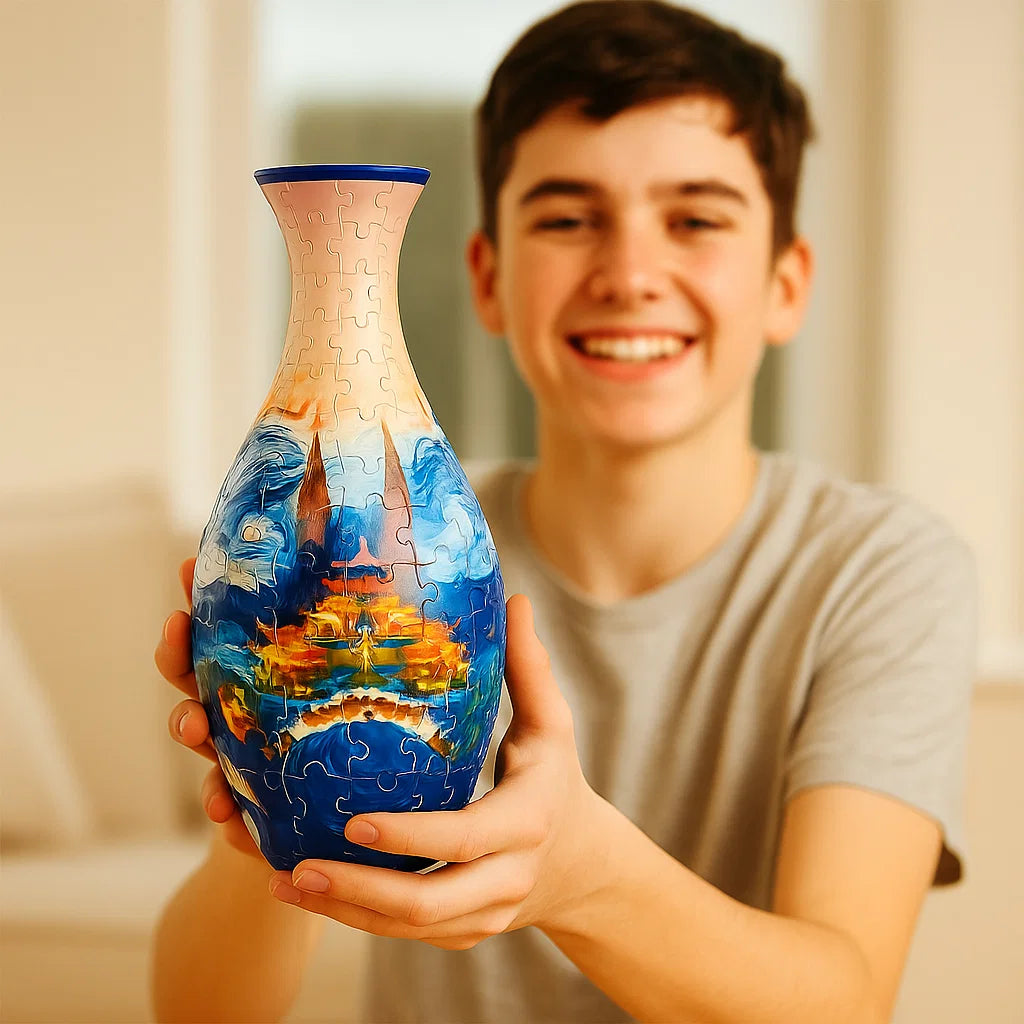 Beautiful 3D Flower Vase Puzzle Decor