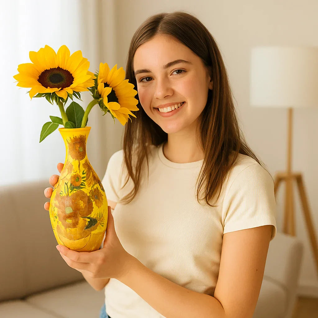Beautiful 3D Flower Vase Puzzle Decor
