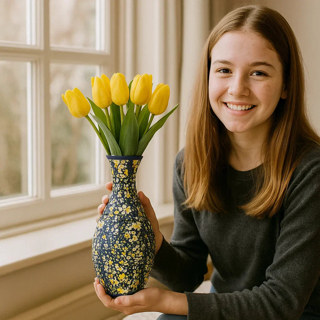Beautiful 3D Flower Vase Puzzle Decor