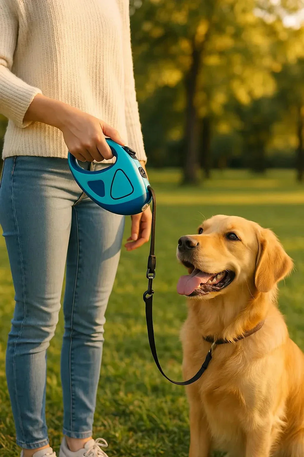 Glowing Retractable Dog Leash with Reflectors