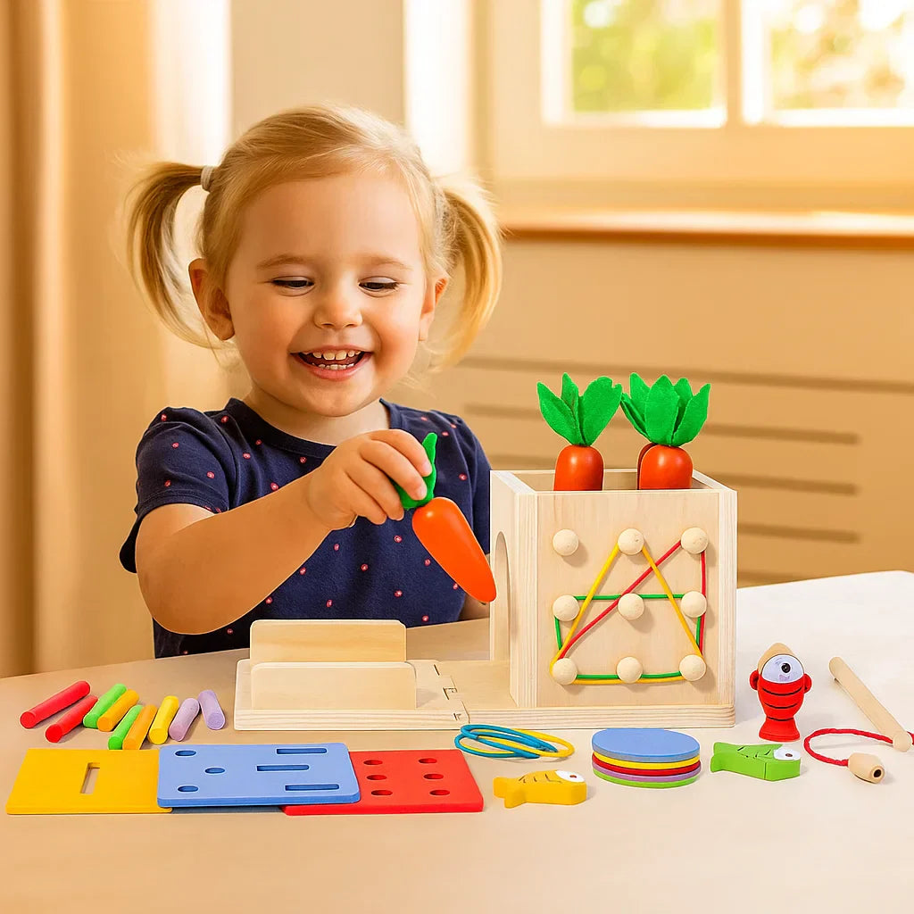 Educational Wooden Shape Sorting Toy Block Cube