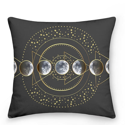Cosmic Star Cushions with Sun and Moon Design
