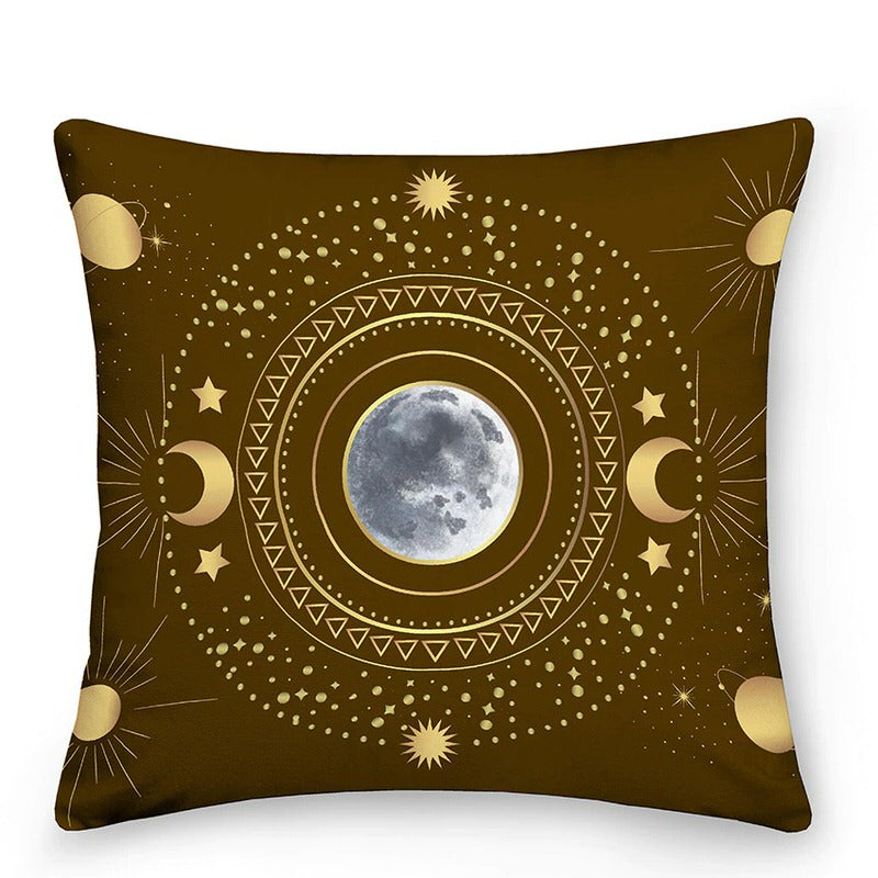 Cosmic Star Cushions with Sun and Moon Design