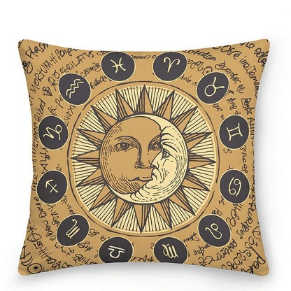 Cosmic Star Cushions with Sun and Moon Design