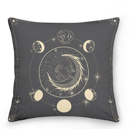 Cosmic Star Cushions with Sun and Moon Design