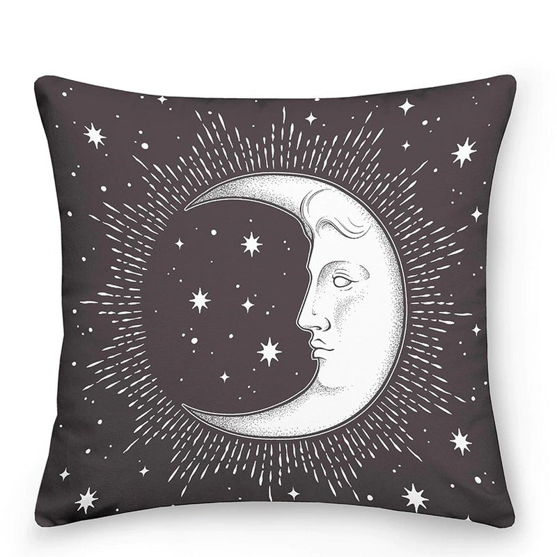 Cosmic Star Cushions with Sun and Moon Design