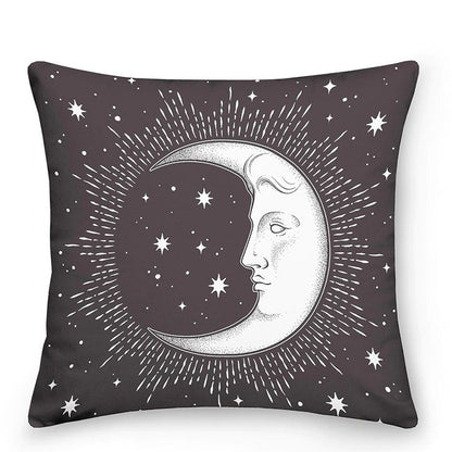 Cosmic Star Cushions with Sun and Moon Design
