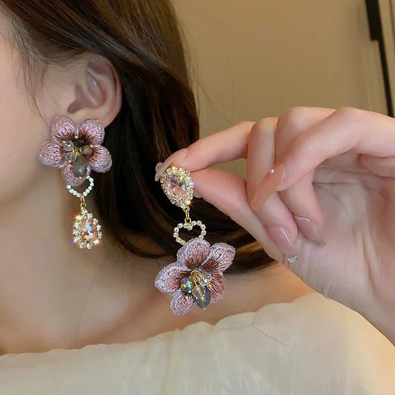 Unique Boho Floral Drop Earrings - Fesara
