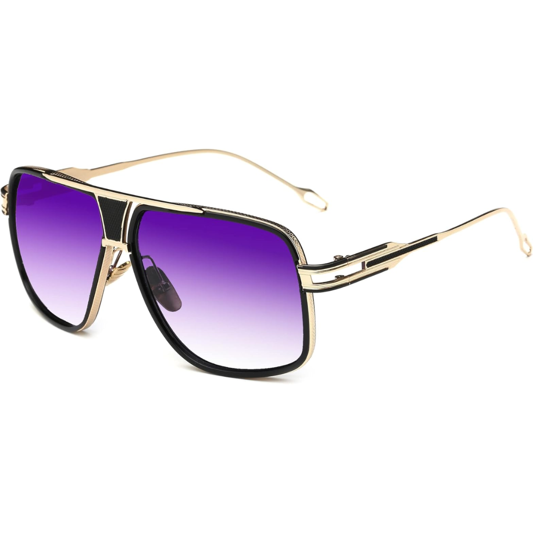 Trendy Men's Pilot Sunglasses with Metal Frame and UV Protection