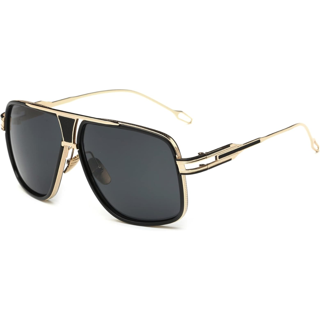 Trendy Men's Pilot Sunglasses with Metal Frame and UV Protection