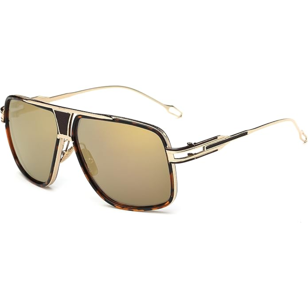 Trendy Men's Pilot Sunglasses with Metal Frame and UV Protection