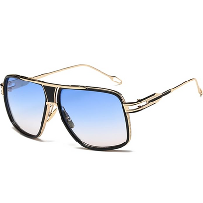 Trendy Men's Pilot Sunglasses with Metal Frame and UV Protection