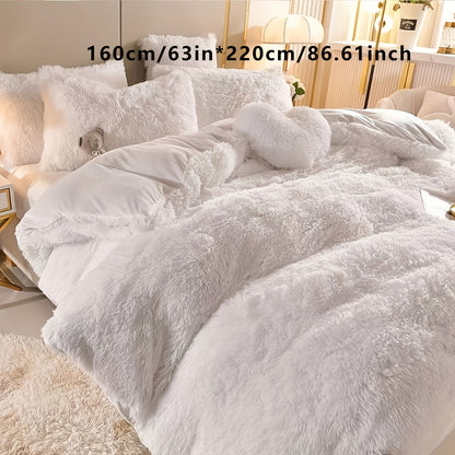 Soft Plush Velvet Duvet Cover Set for Cozy Bedding