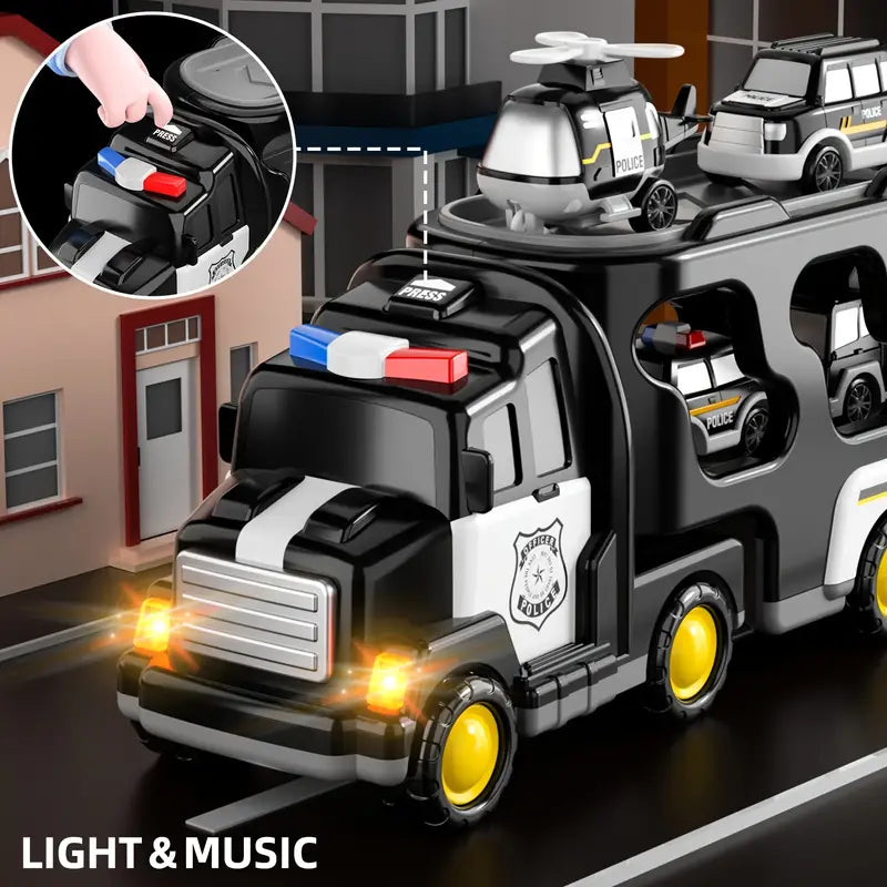 Fun Kids Police Truck Toy with Lights and Sounds