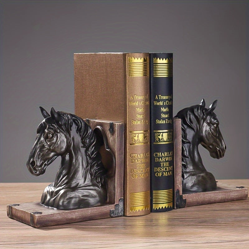Decorative Horse Bookend in Metal Animal Design