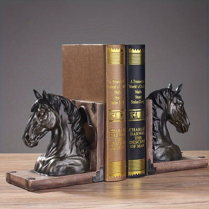 Decorative Horse Bookend in Metal Animal Design