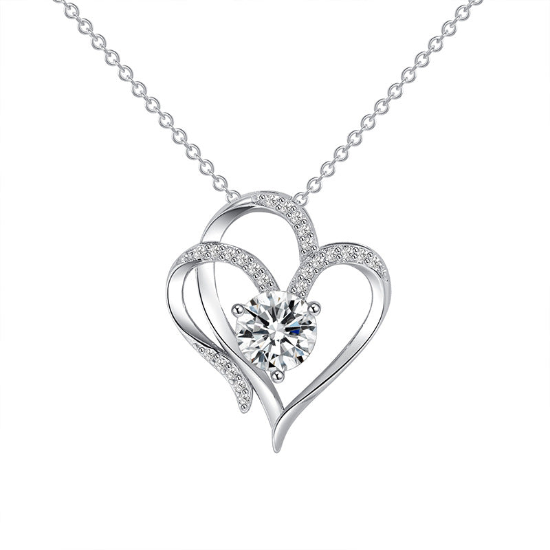 Sparkling Heart Diamond Pendant Necklace