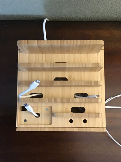 Eco Friendly Bamboo USB Charging Hub and Organizer