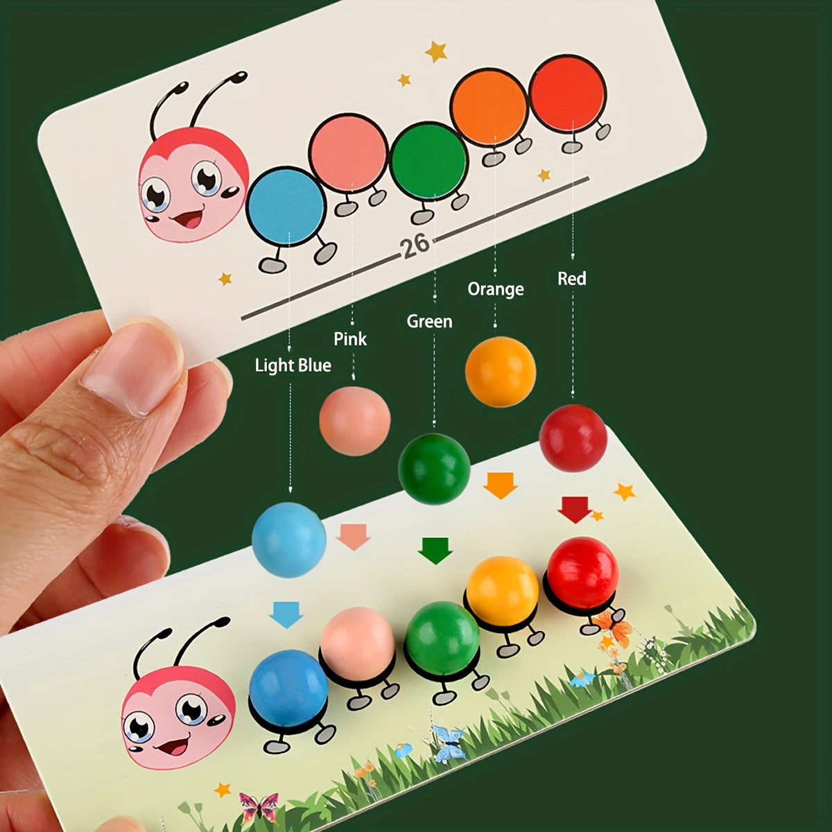 Colorful Wooden Stacking Worm Toy