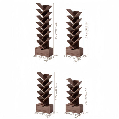 Tall Wooden Bookshelf - Compact Home Storage Unit