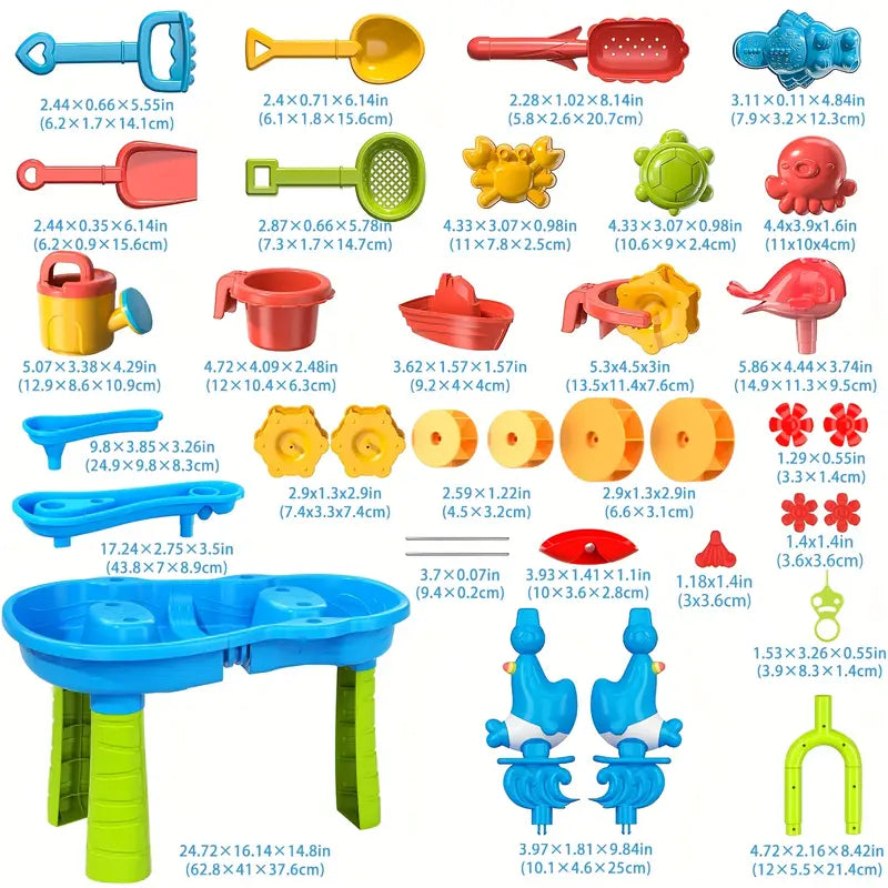 Kids Water Play Table with Sand and Storage