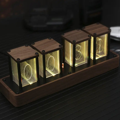Vintage LED Clock with Wi-Fi and Wooden Finish