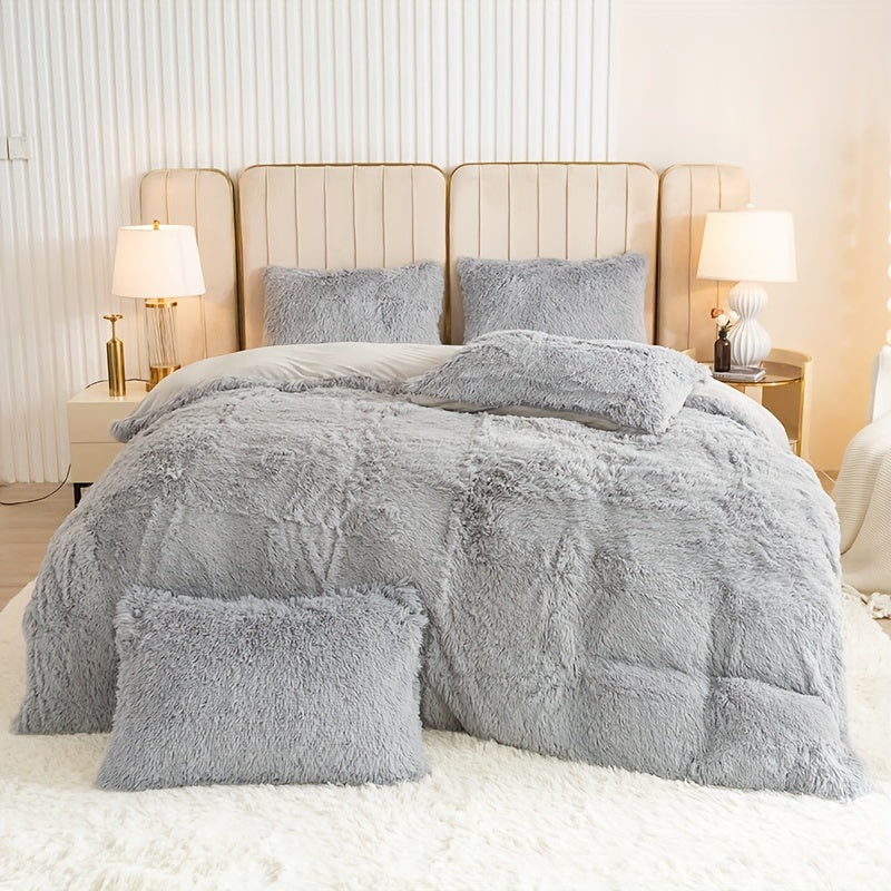 Cozy Fesara Plush Duvet Cover Set with Zipper