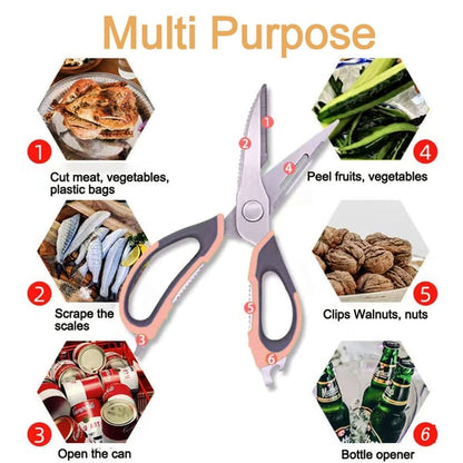 Premium 5-in-1 Kitchen Shears for Easy Food Cutting
