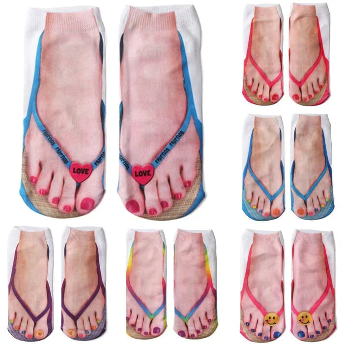Fashionable Nail Art Crew Socks