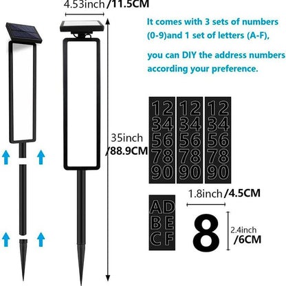 Outdoor Solar Address Sign with Double LED Lights