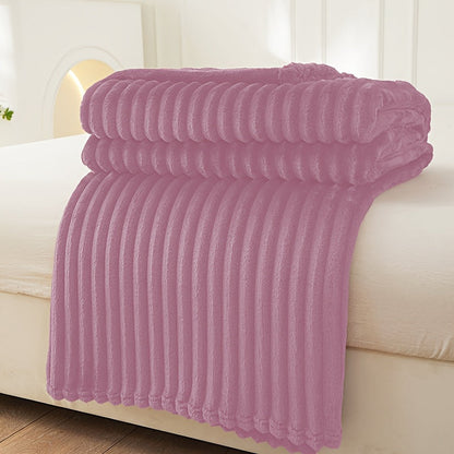 Cozy Ribbed Throw Blanket