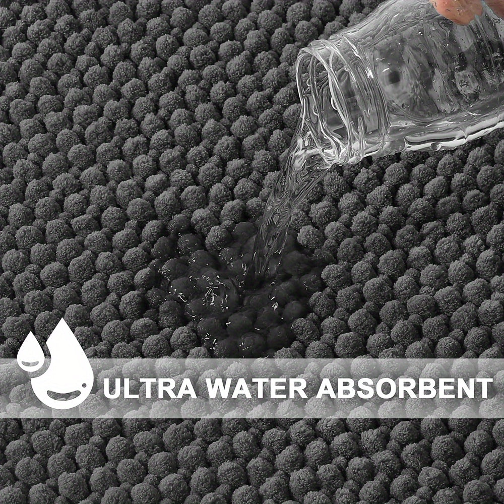 Soft L-Shaped Bathroom Mat with Anti-Slip Bottom