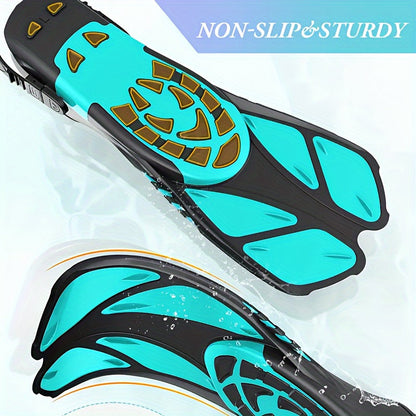 Compact Travel Snorkel Fins with Adjustable Heel