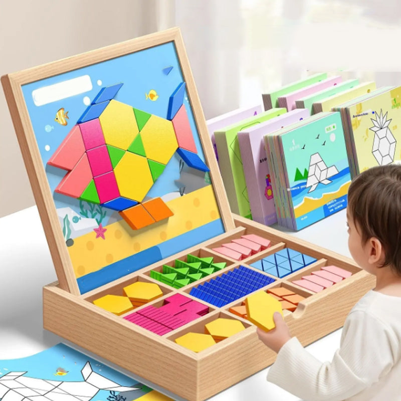 Magnetic Wooden Building Blocks for Kids - Fesara